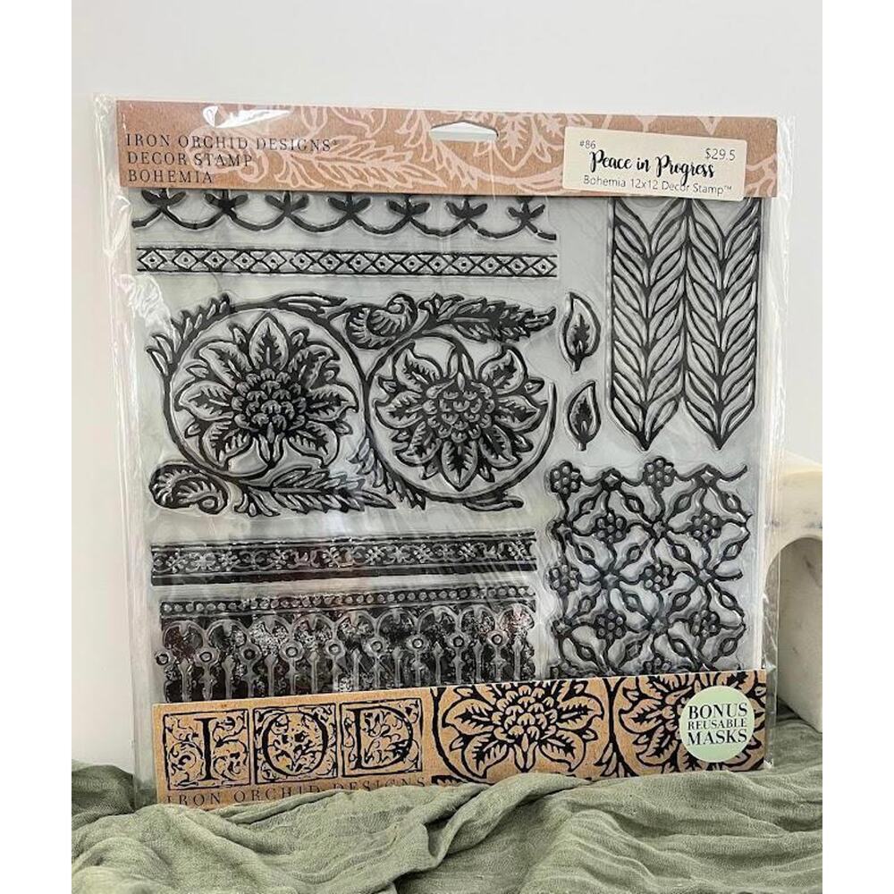 Bohemia IOD Decor Stamp Set - Retired/Hard to Find 12 x 12"